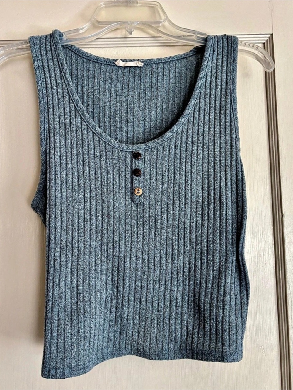 Ribbed Tank Top in Blue